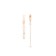OST - Oval Cubic Chain Unbalanced Drop Earrings - OST - Jewelry - Harumio