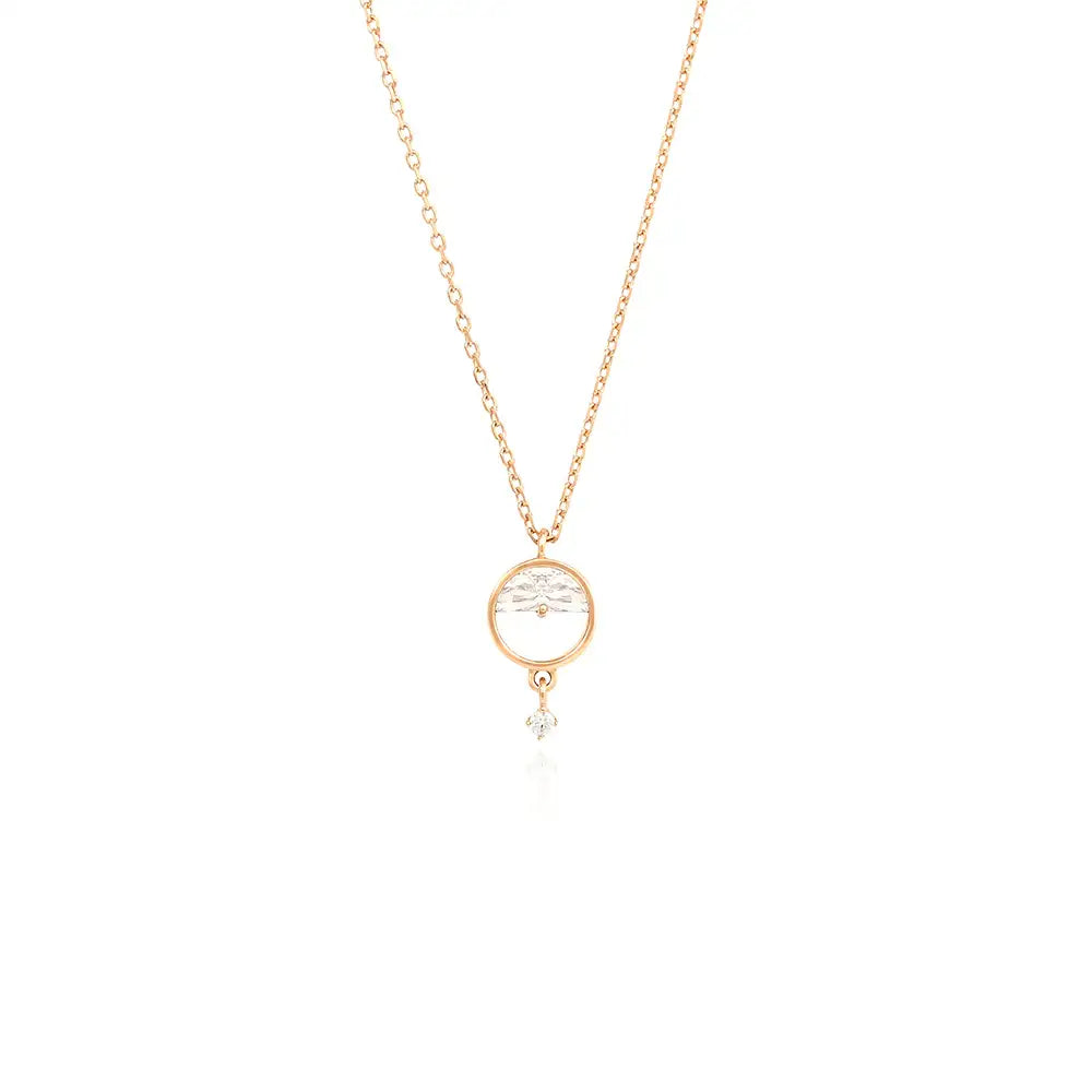 OST - Half Moon Cubic Drop Necklace - OST - Jewelry - Harumio