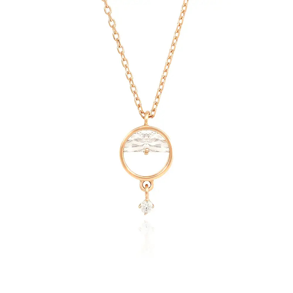 OST - Half Moon Cubic Drop Necklace - OST - Jewelry - Harumio