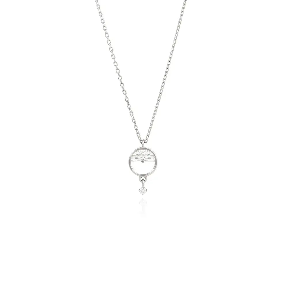 OST - Half Moon Cubic Drop Necklace - OST - Jewelry - Harumio