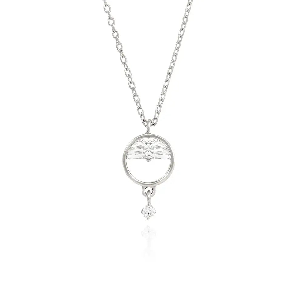 OST - Half Moon Cubic Drop Necklace - OST - Jewelry - Harumio