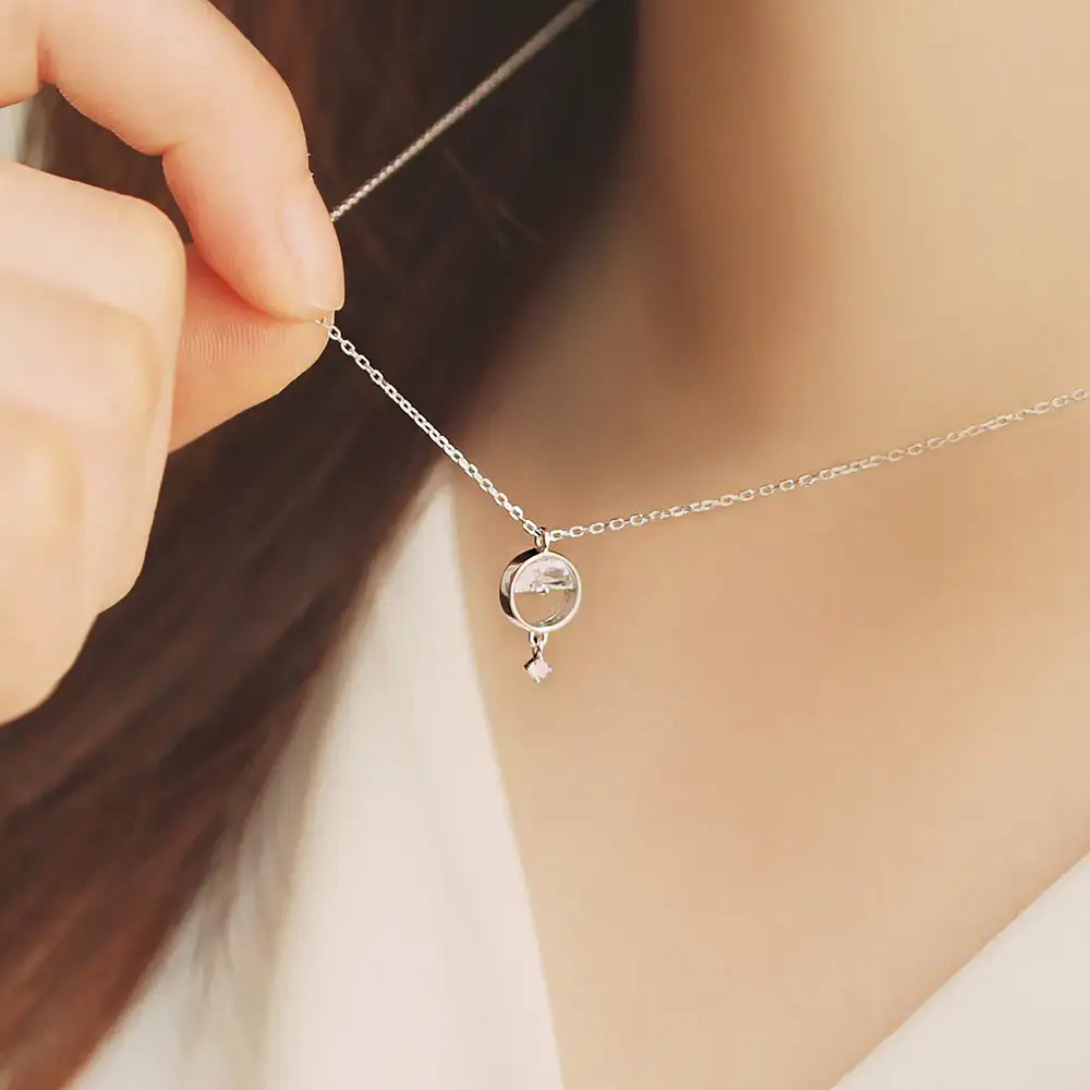 OST - Half Moon Cubic Drop Necklace - OST - Jewelry - Harumio