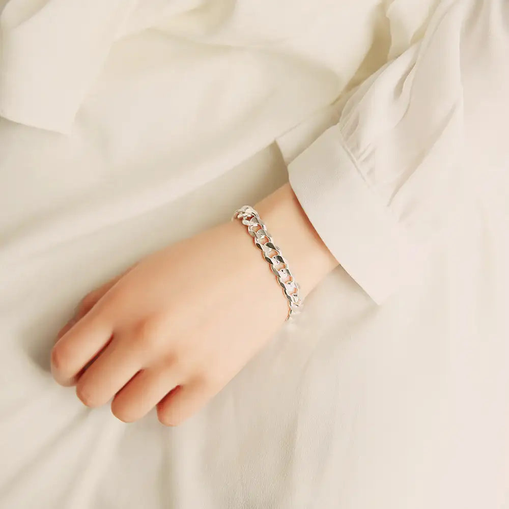 OST - Unique Bold Chain Men's Couple Silver Bracelet - OST - Jewelry - Harumio