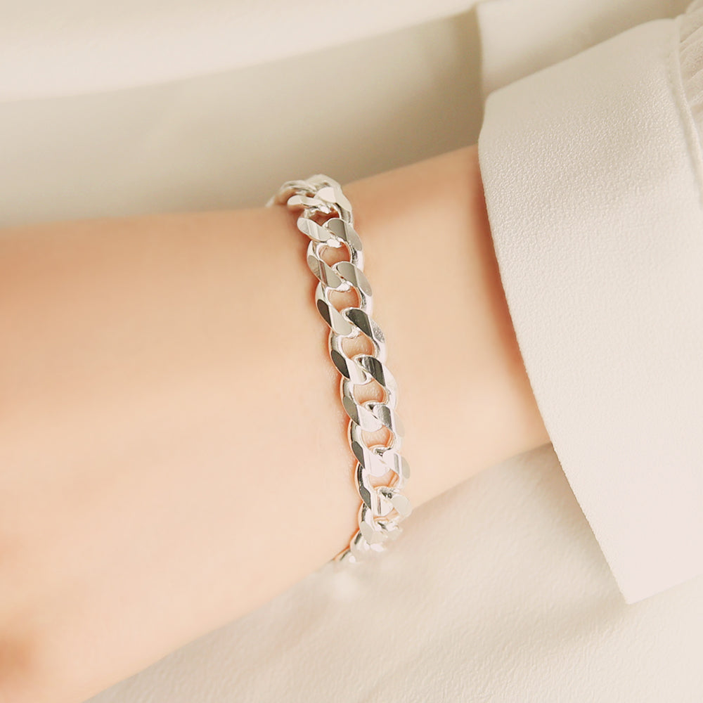 OST - Unique Bold Chain Men's Couple Silver Bracelet