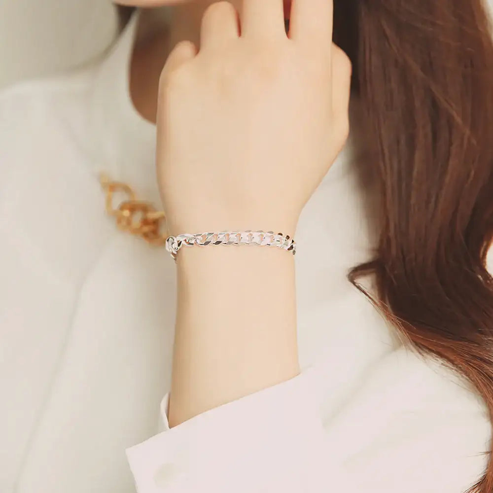 OST - Unique Bold Chain Women's Couple Silver Bracelet - OST - Jewelry - Harumio