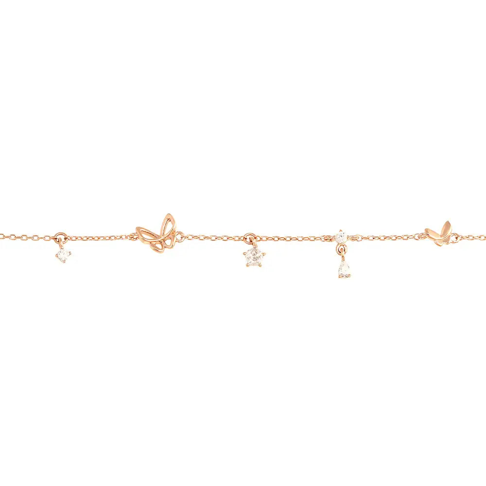 OST - Flying Butterfly Opal Cubic Anklet - OST - Jewelry - Harumio