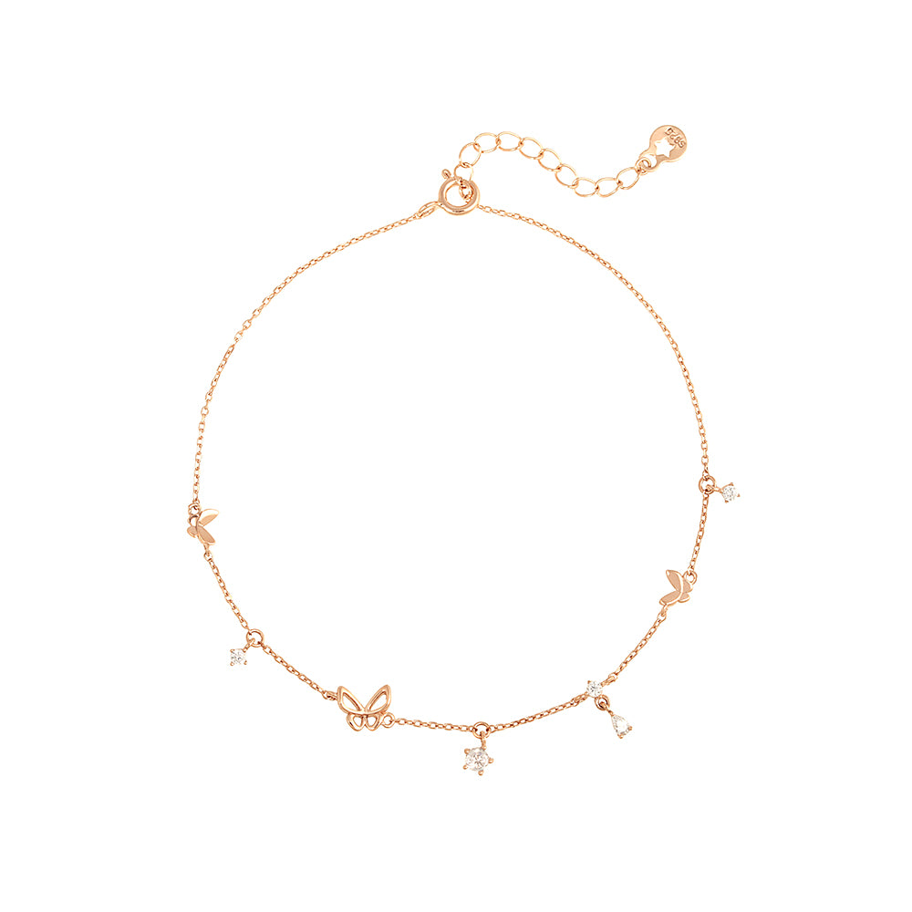 OST - Flying Butterfly Opal Cubic Anklet