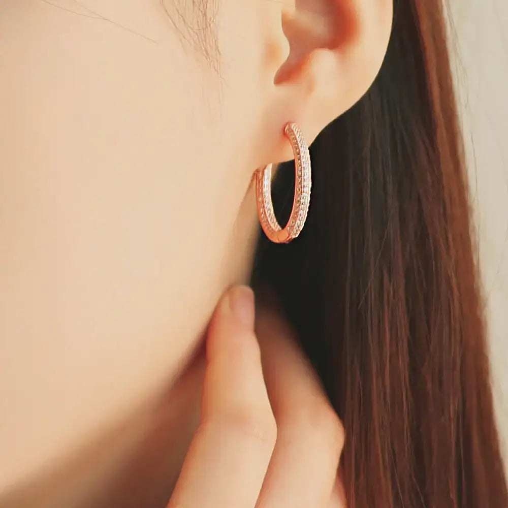 OST - Glam Triple Cubic Rose Gold Ring Earrings - OST - Jewelry - Harumio