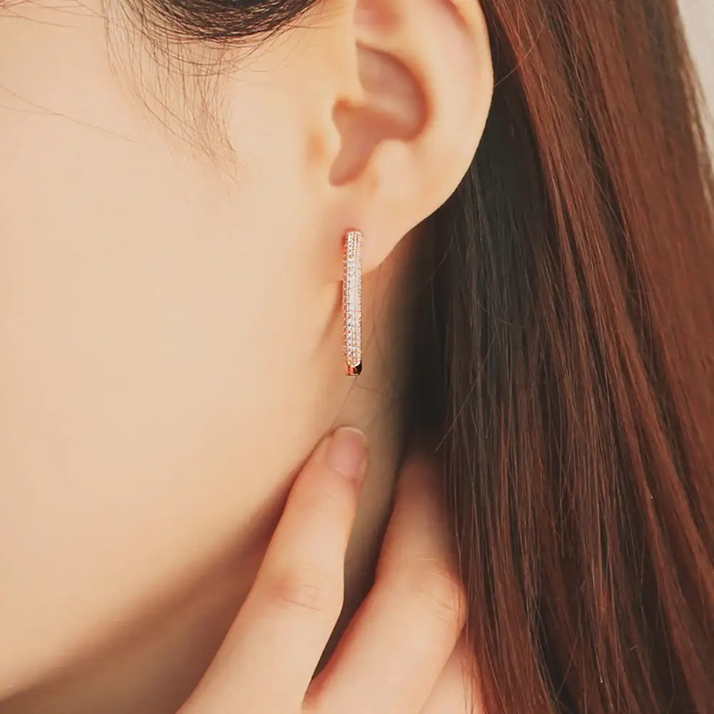 OST - Glam Triple Cubic Rose Gold Ring Earrings - OST - Jewelry - Harumio