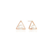 OST - Antique Triangle Pearl Rose Gold Earrings - OST - Jewelry - Harumio