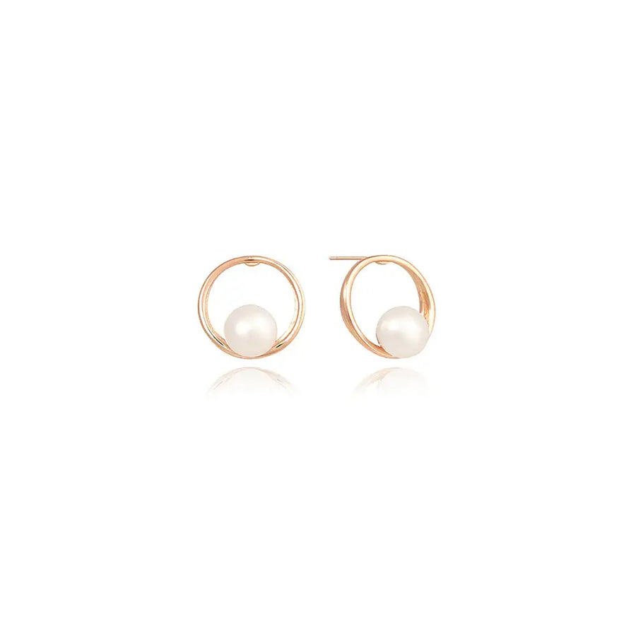 OST - Antique Round Pearl Rose Gold Earrings - OST - Jewelry - Harumio