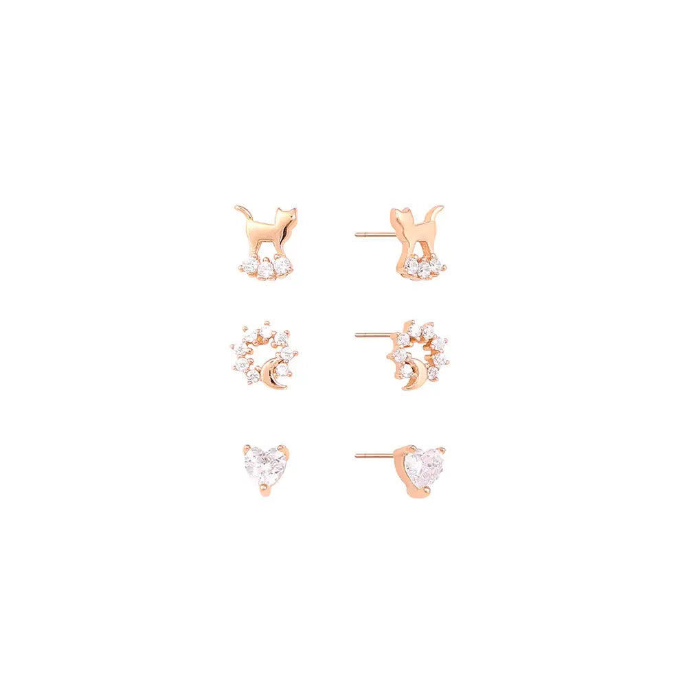 OST - Moonlight Cat Earrings Set - OST - Jewelry - Harumio