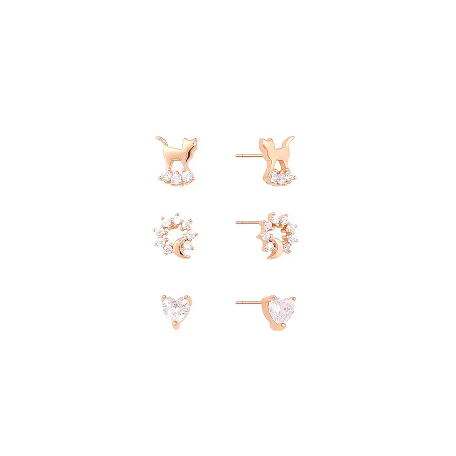 OST - Moonlight Cat Earrings Set - OST - Jewelry - Harumio