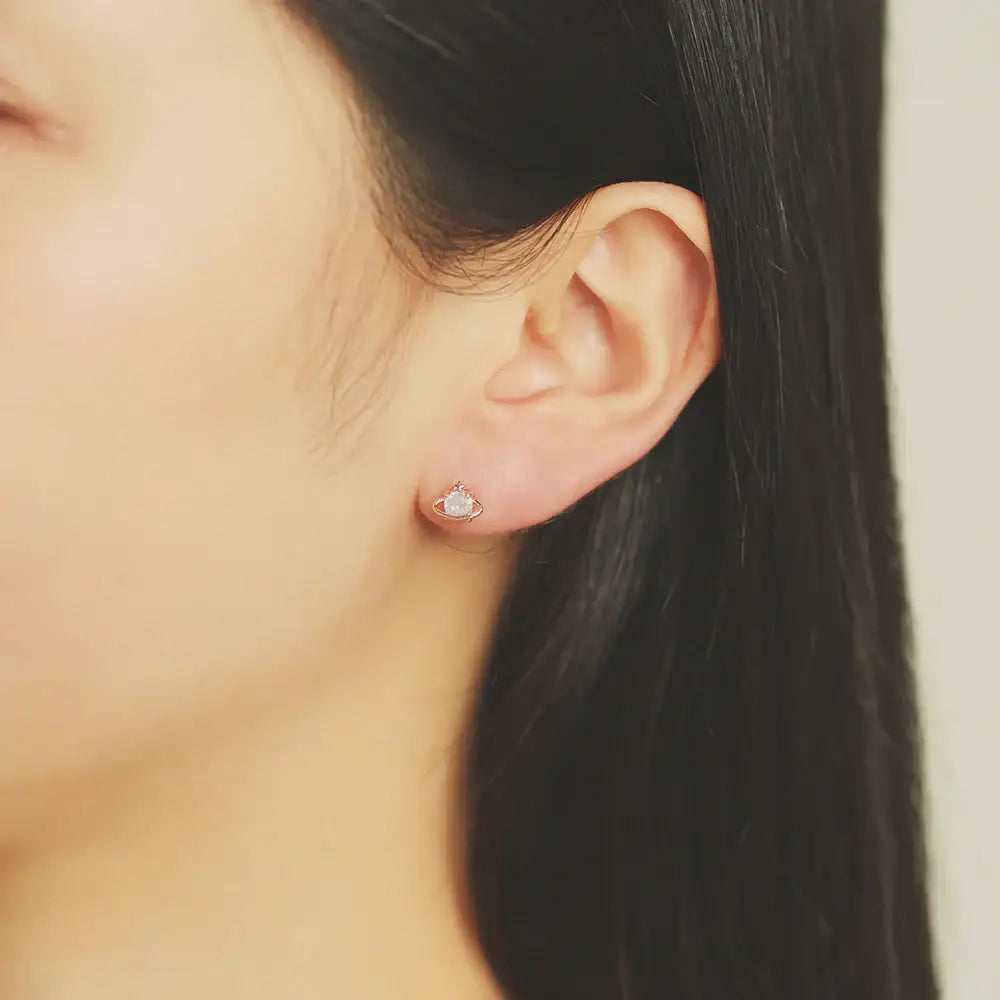 OST - Shiny Planet Rose Gold Plated Ear Pierce - OST - Jewelry - Harumio