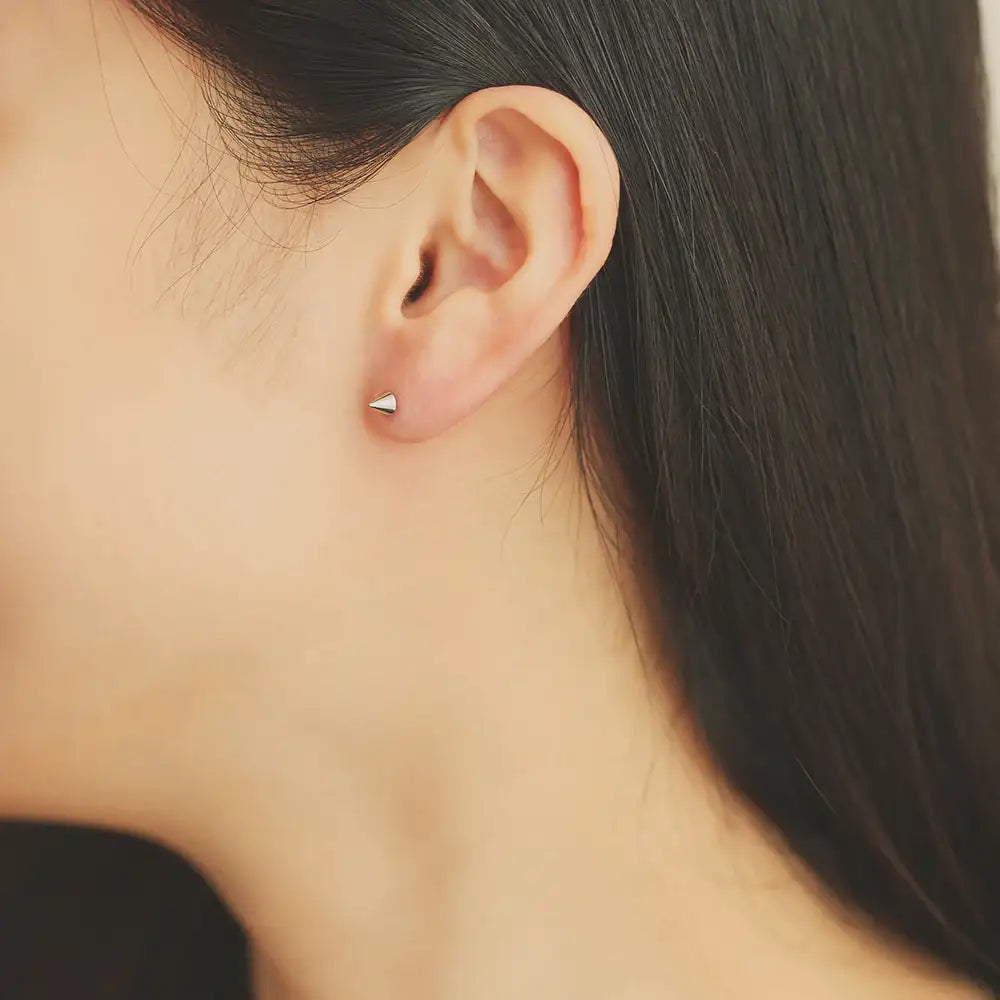 OST - Triangle Silver Plated Ear Pierce - OST - Jewelry - Harumio