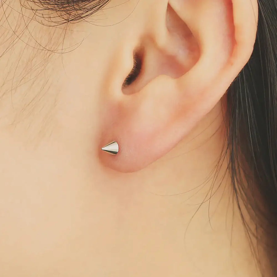 OST - Triangle Silver Plated Ear Pierce - OST - Jewelry - Harumio