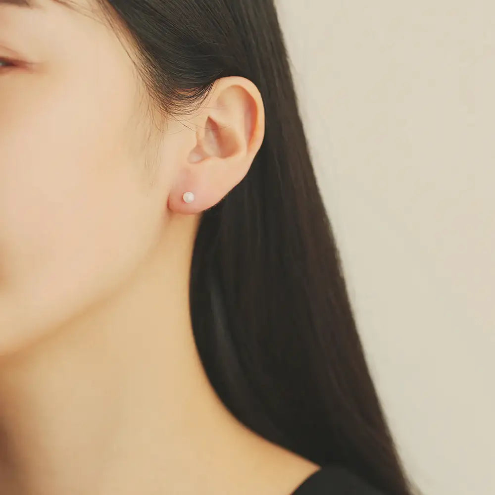 OST - Pearl Ball Plated Ear Pierce - OST - Jewelry - Harumio