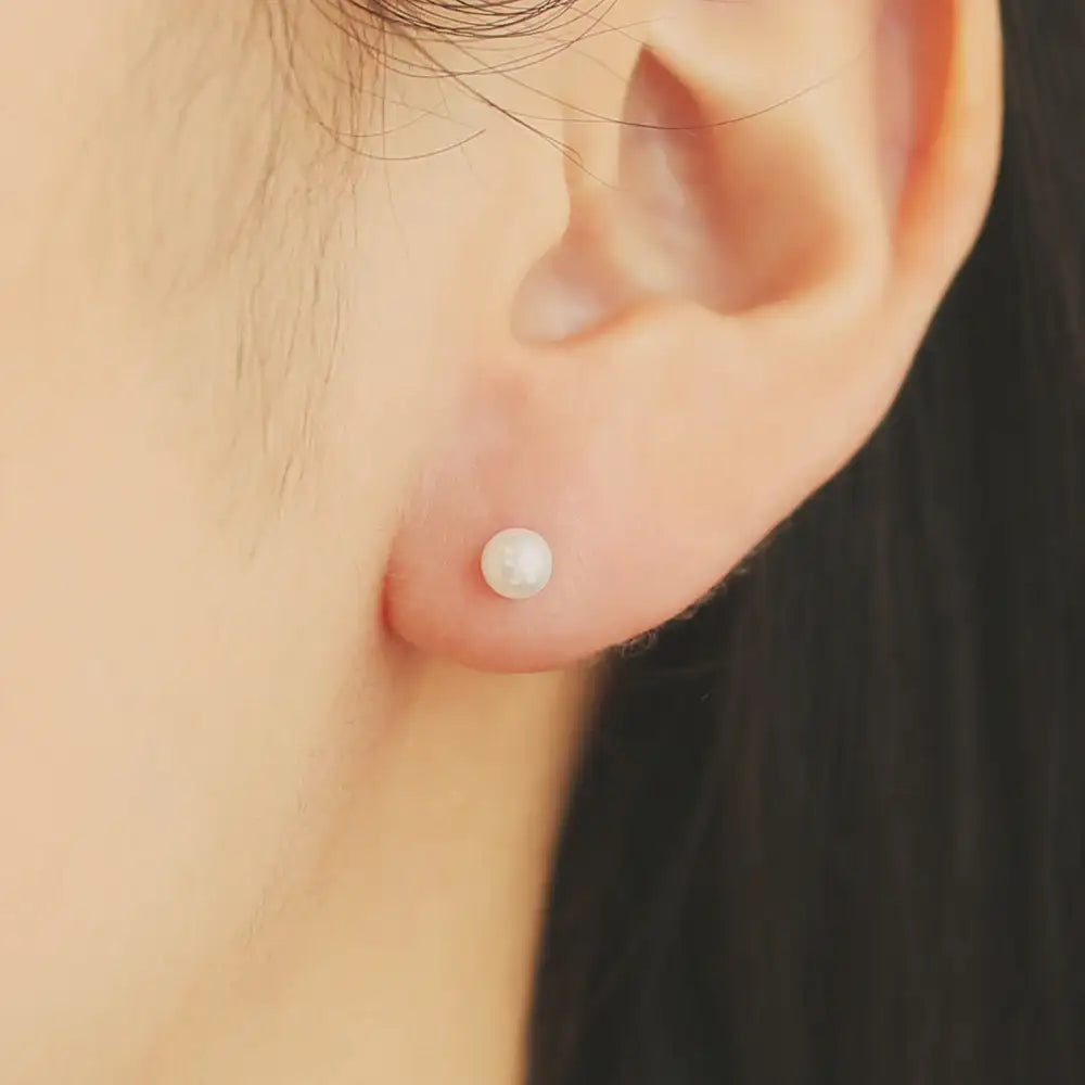 OST - Pearl Ball Plated Ear Pierce - OST - Jewelry - Harumio