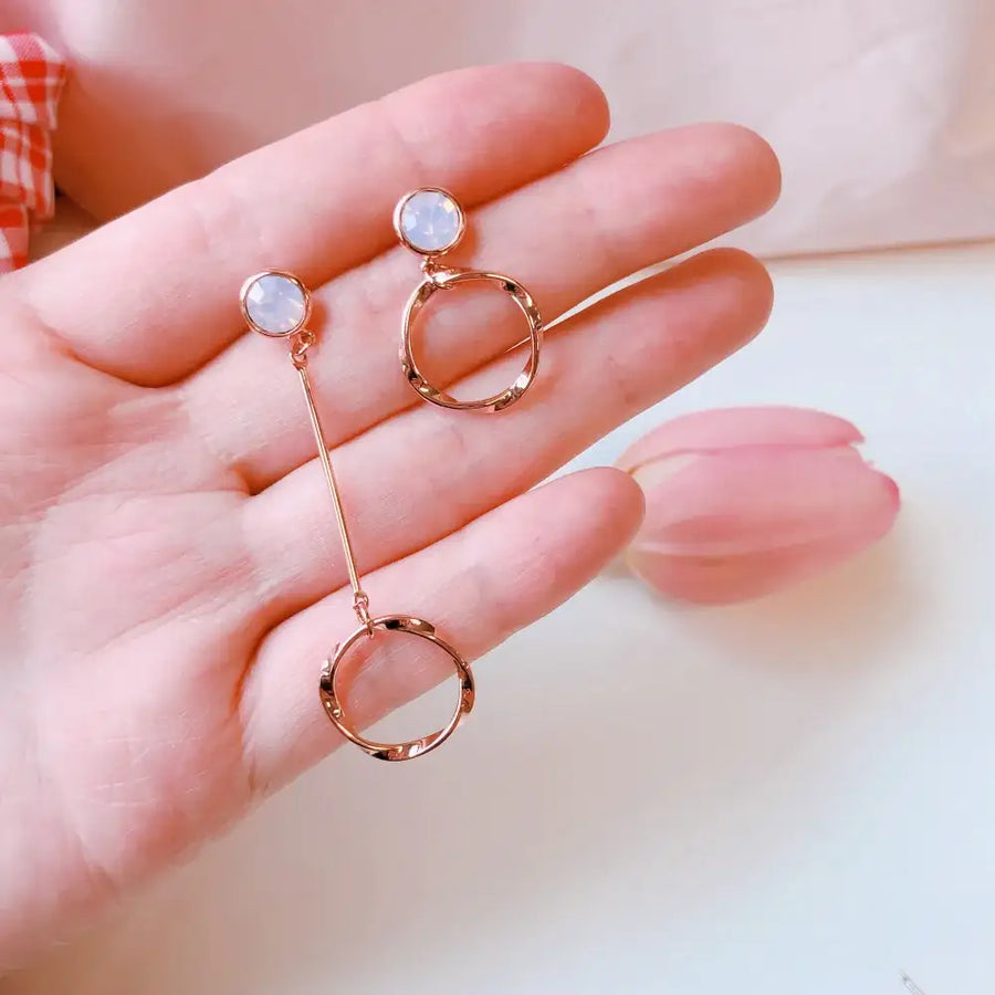 OST - Sky Unbald Coin Rose Gold Earrings - OST - Jewelry - Harumio