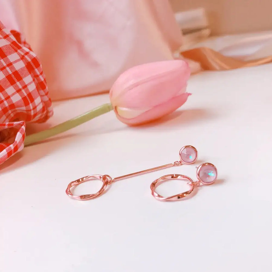 OST - Violet Unbald Ring Rose Gold Earrings - OST - Jewelry - Harumio