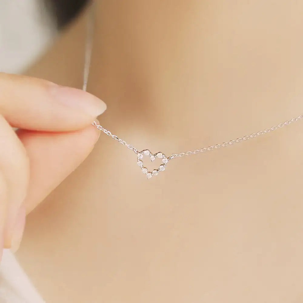 OST - Lovely Heart Ring Cubic Necklace - OST - Jewelry - Harumio