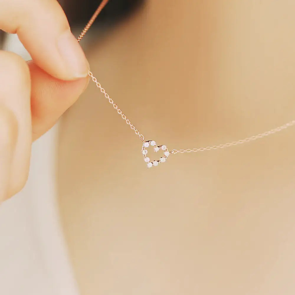 OST - Lovely Heart Ring Cubic Necklace - OST - Jewelry - Harumio