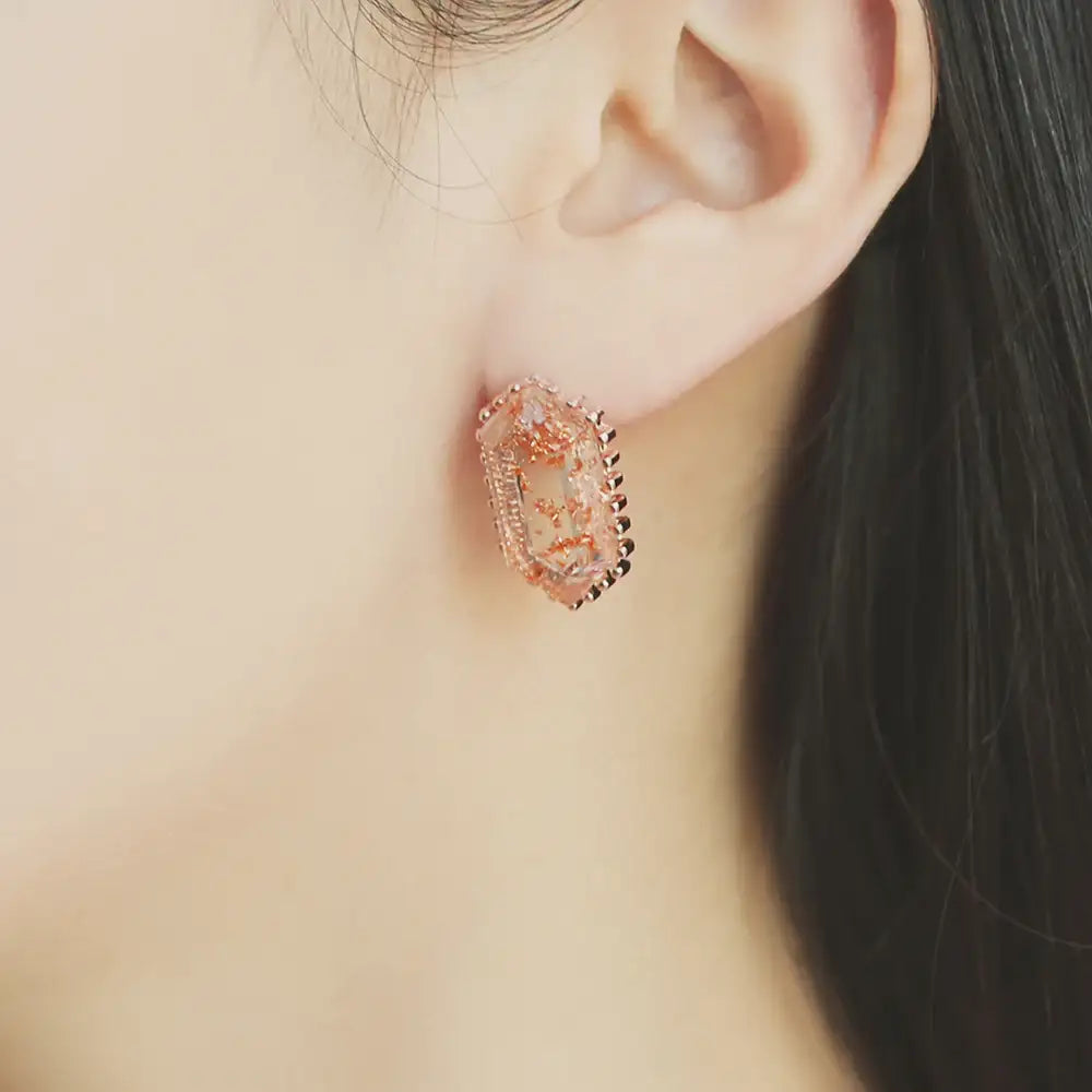 OST - Transparent Antique Rose Gold Earrings - OST - Jewelry - Harumio