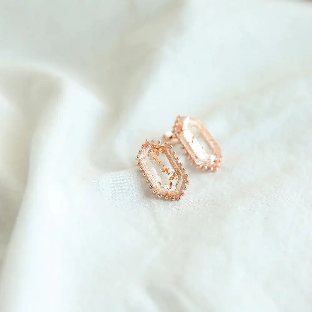 OST - Transparent Antique Rose Gold Earrings - OST - Jewelry - Harumio