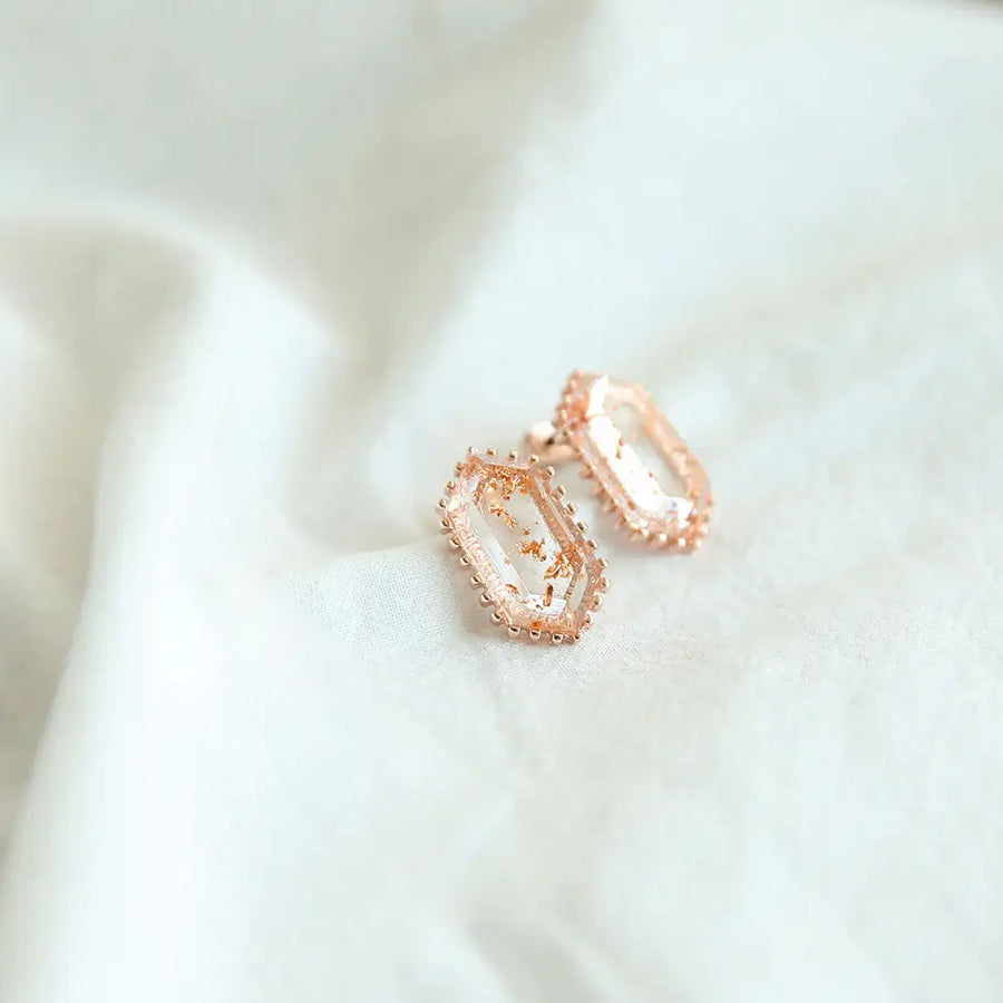 OST - Transparent Antique Rose Gold Earrings - OST - Jewelry - Harumio