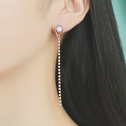 OST - Violet Long Cubic Rose Gold Earrings - OST - Jewelry - Harumio