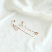 OST - Transparent Triangle Cubic Unbalance Rose Gold Earrings - OST - Jewelry - Harumio