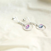OST - Bright Violet Cubic Chain Silver Earrings - OST - Jewelry - Harumio