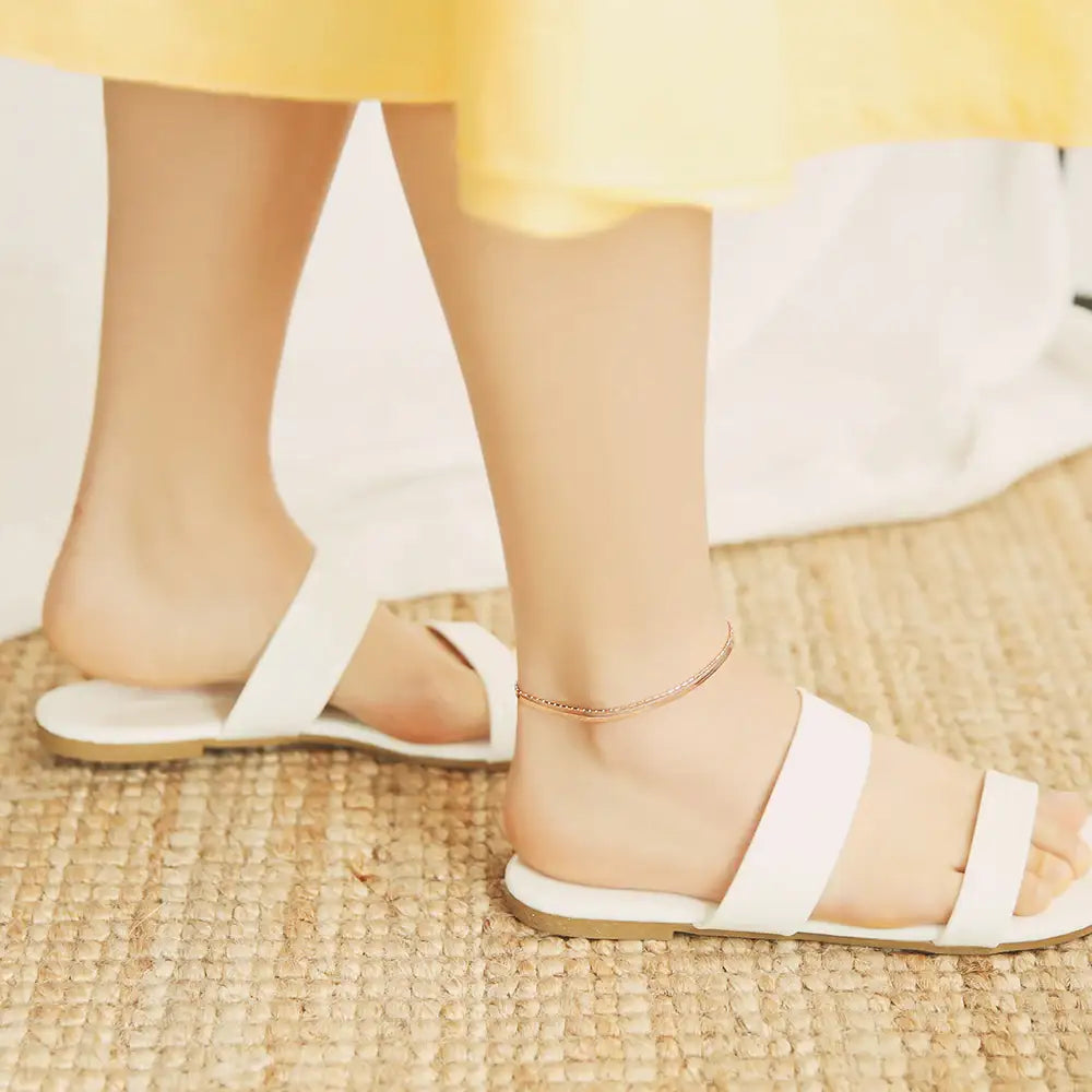 OST - Slim Basic Double Chain Rose Gold Anklet - OST - Jewelry - Harumio