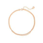 OST - Slim Basic Double Chain Rose Gold Anklet - OST - Jewelry - Harumio