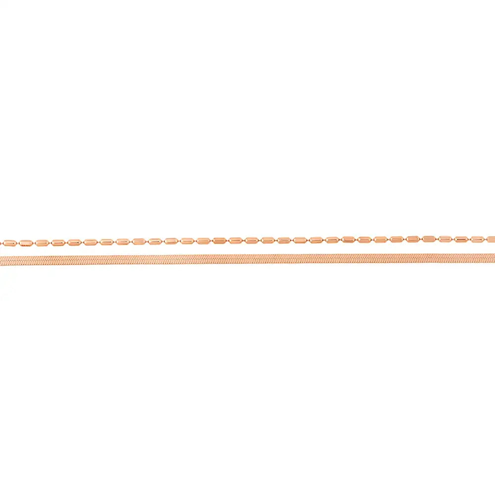 OST - Slim Basic Double Chain Rose Gold Anklet - OST - Jewelry - Harumio