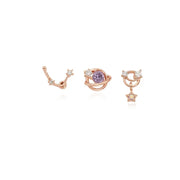 OST - February Amethyst Rose Gold Ear Piercing Set - OST - Jewelry - Harumio