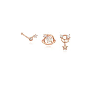 OST - April Diamond Rose Gold Ear Piercing Set - OST - Jewelry - Harumio