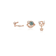 OST - May Emerald Rose Gold Ear Piercing Set - OST - Jewelry - Harumio