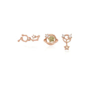 OST - August Peridot Rose Gold Ear Piercing Set - OST - Jewelry - Harumio