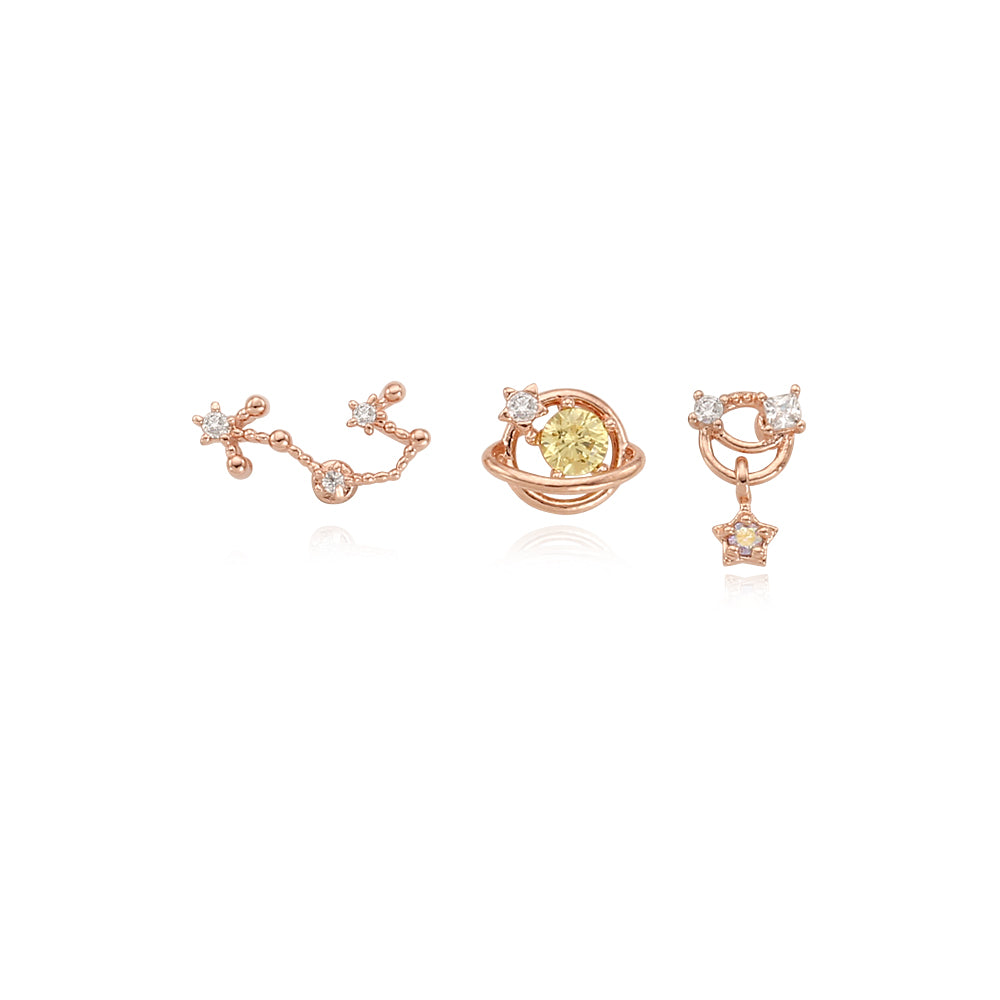 OST - November Citrine Rose Gold Ear Piercing Set