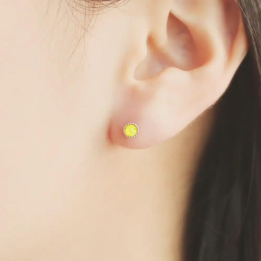 OST - Sun Yellow Rose Gold Ear Pierce - OST - Jewelry - Harumio