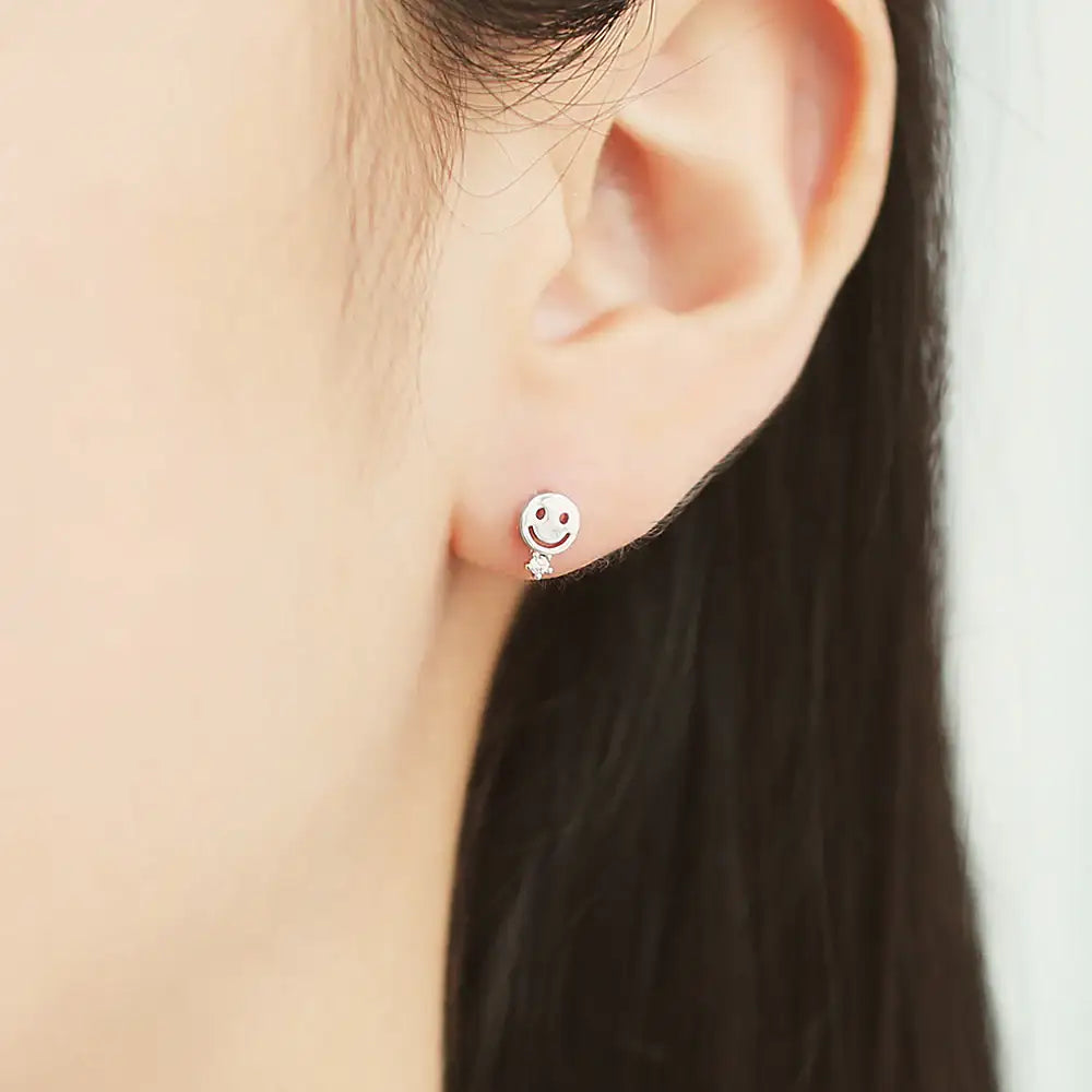 OST - Smile Coin Silver Ear Pierce - OST - Jewelry - Harumio
