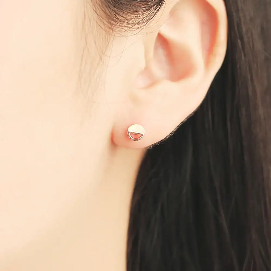 OST - Semicircle Rose Gold Ear Pierce - OST - Jewelry - Harumio