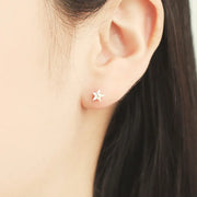 OST - Star Cubic Silver Ear Pierce - OST - Jewelry - Harumio