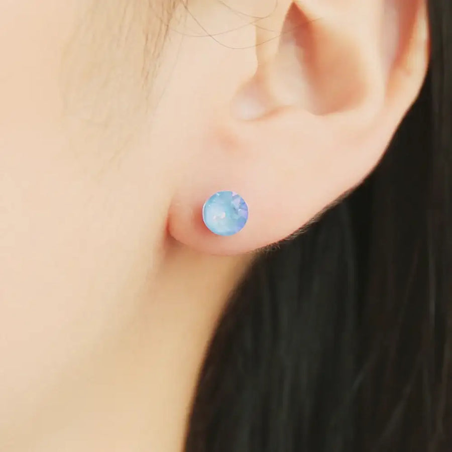 OST - Deep Blue Cubic Silver Ear Pierce - OST - Jewelry - Harumio