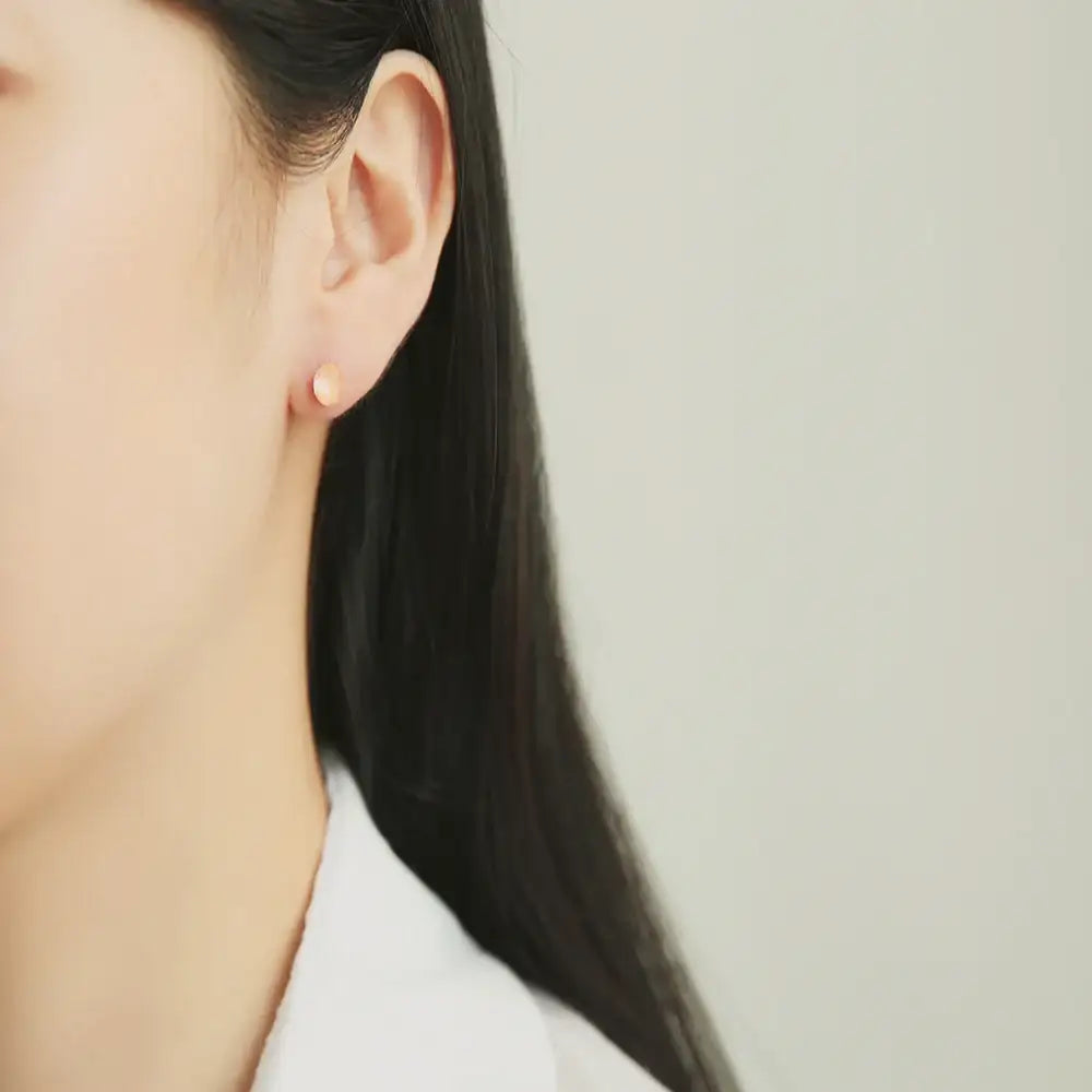 OST - Tangy Orange Cubic Silver Ear Pierce - OST - Jewelry - Harumio