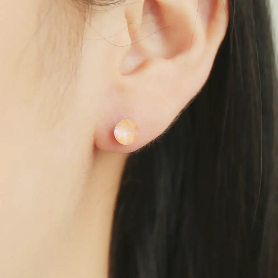 OST - Tangy Orange Cubic Silver Ear Pierce - OST - Jewelry - Harumio
