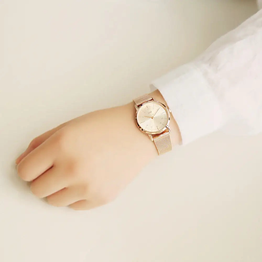 OST - Unisex Index Rose Gold Mesh Watch - OST - Watch - Harumio