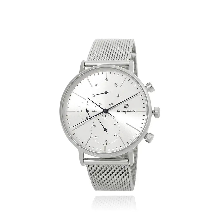 OST - Case Inside Point Silver Men's Mesh Watch - OST - Watch - Harumio