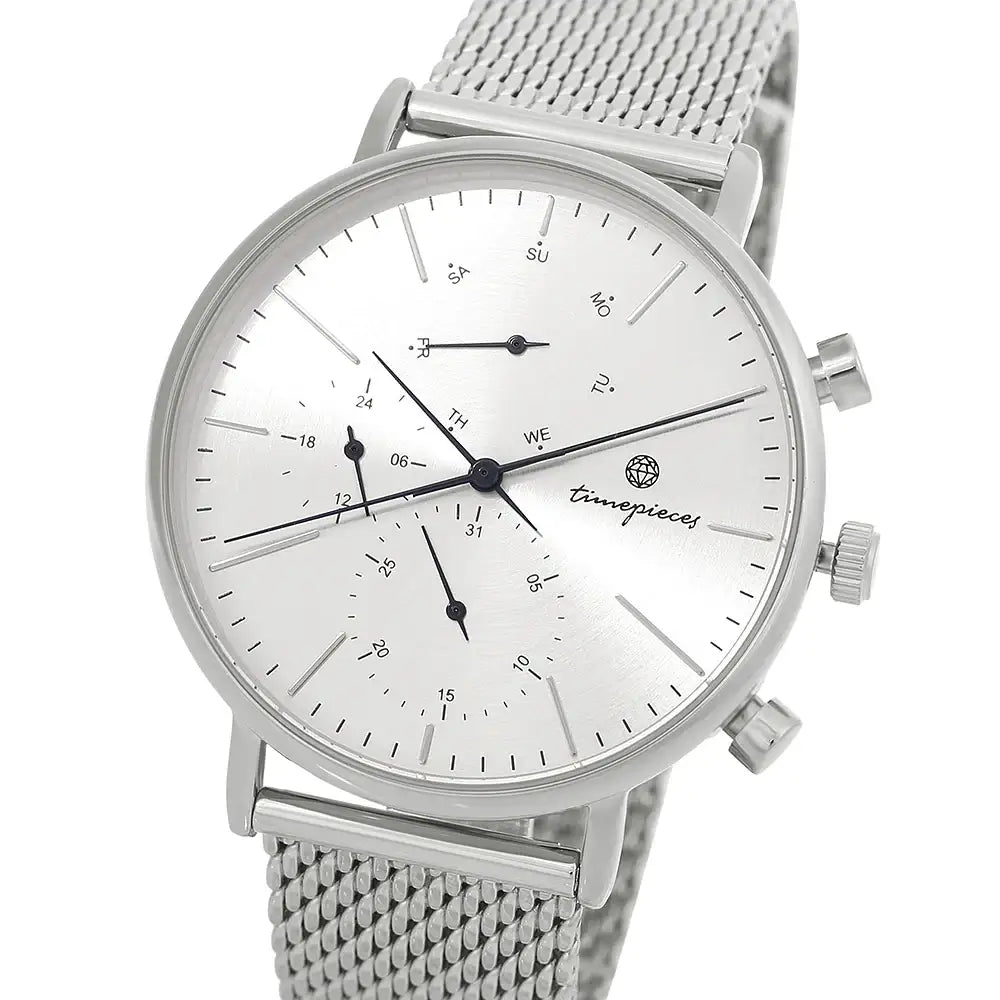 OST - Case Inside Point Silver Men's Mesh Watch